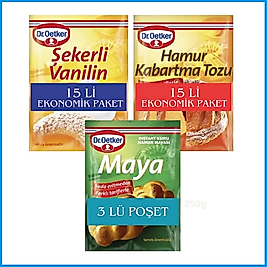 Dr.Oetker Hamur Kabartma Toz 15 li Vanilin 15 li Kuru Maya 3 x 10 g