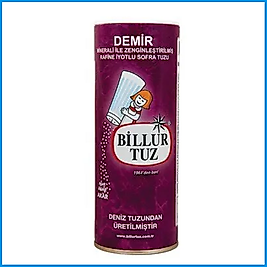Billur Demir Mineralli İyotlu Sofra Tuzu 500 gr
