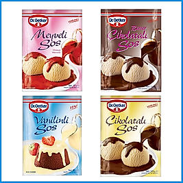 Dr.Oetker Vanilinli Sos 80 g Meyveli Sos 80 g Çikolatalı Sos 128 g Bitter Çikolatalı Sos 125 g