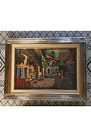 Alaçatı Sokak Temalı Özel Tasarım 3d Kağıt Rolyef Tablo