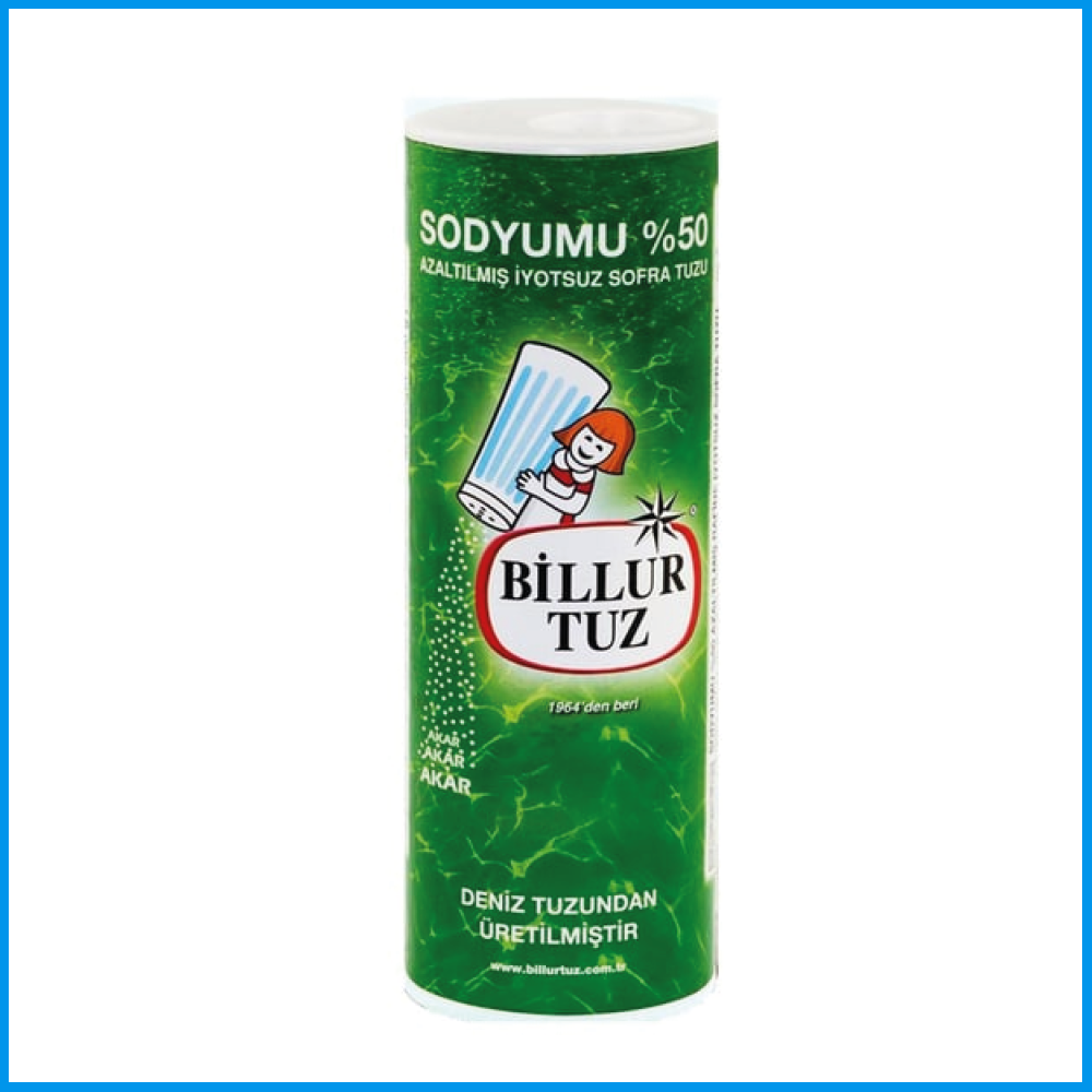 Billur Tuz Sodyumu %50 Azaltılmış İyotsuz 500 g