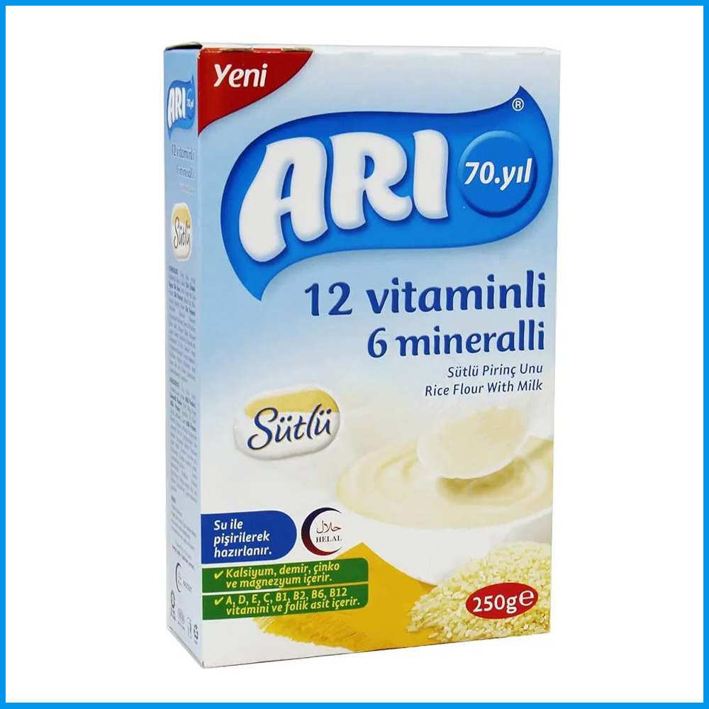 Arı Mama 12 Vitaminli 6 Mineralli Sütlü Pirinç Unu 250 G